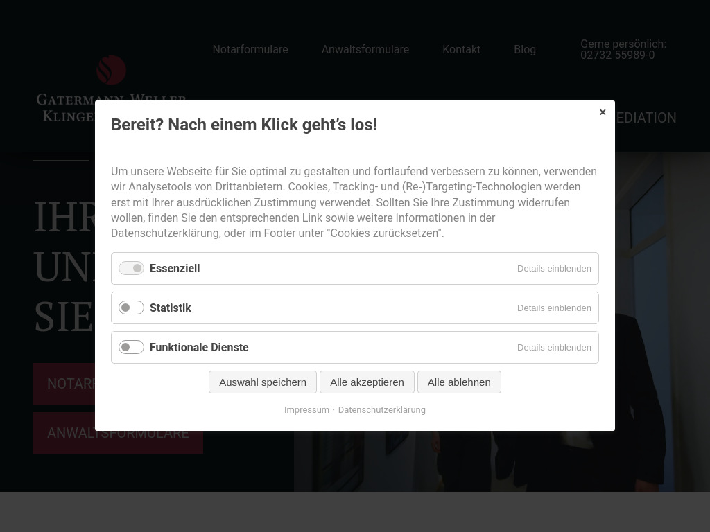Website von Gatermann Weller Klingebiel Jüngst GbR in Kreuztal