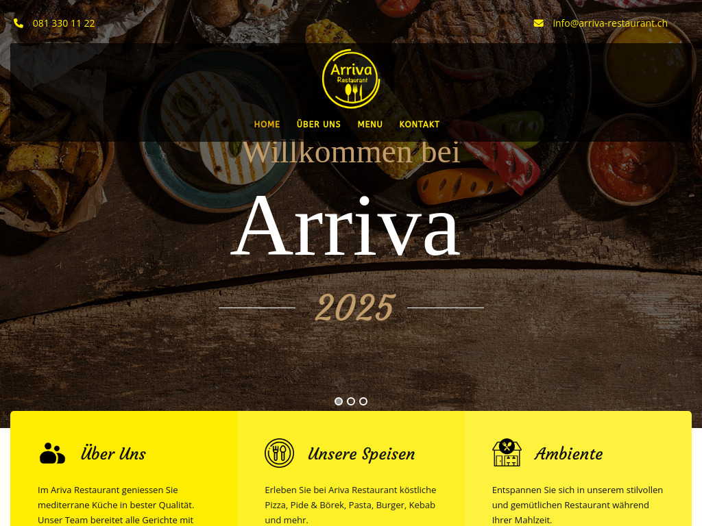 Website von Arriva Gastro GmbH in Chur