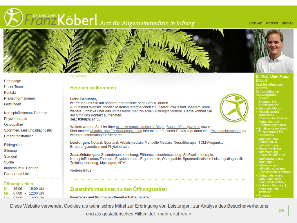 Website von Dr. Franz Köberl in Irdning
