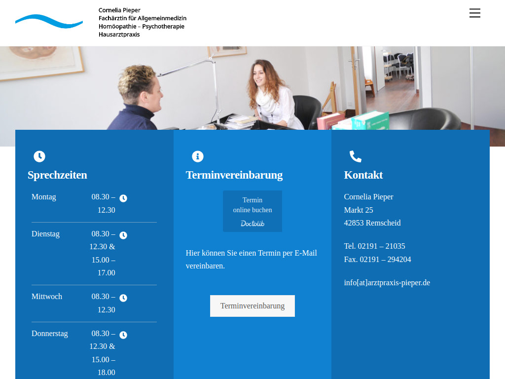 Website von Arztpraxis Pieper in Remscheid