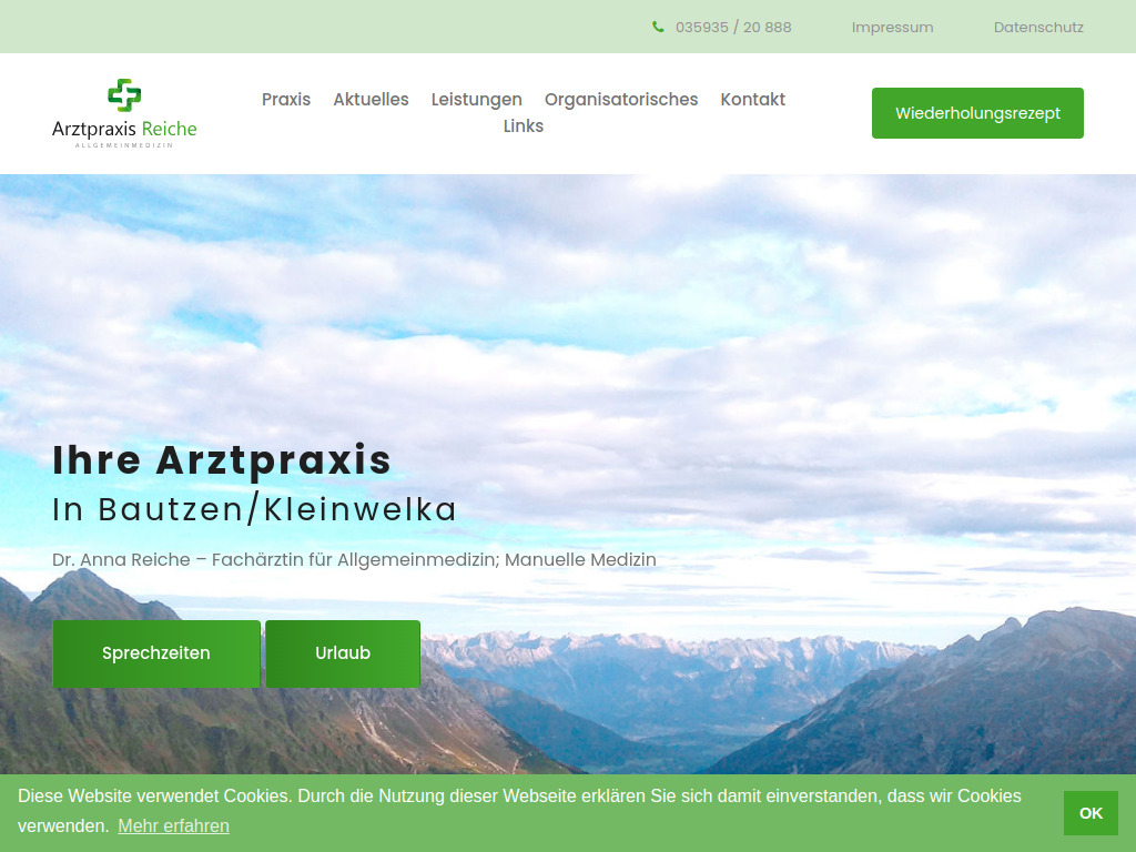 Website von Praxis Dr. Anna Reiche in Bautzen