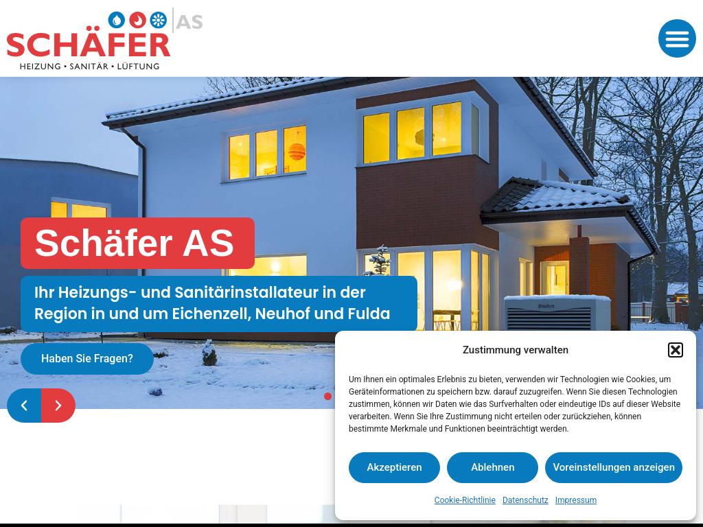 Website von Schäfer AS GmbH in Eichenzell