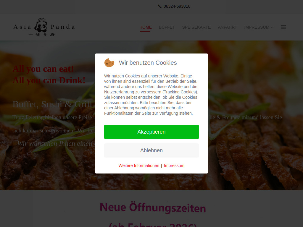Website von Asia Panda Restaurant in Haßloch