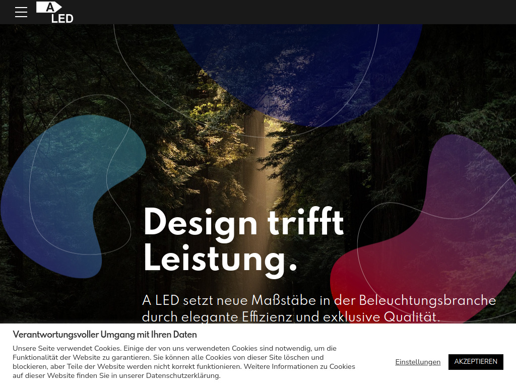 Website von A LED Deutschland GmbH in Hamburg
