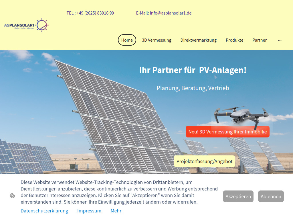 Website von ASPLANSOLAR1 in Saffig