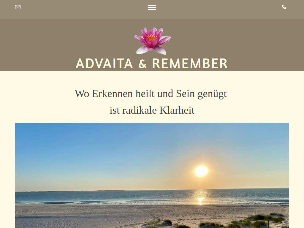 Website von ADVAITA & REMEMBER in Oberkulm