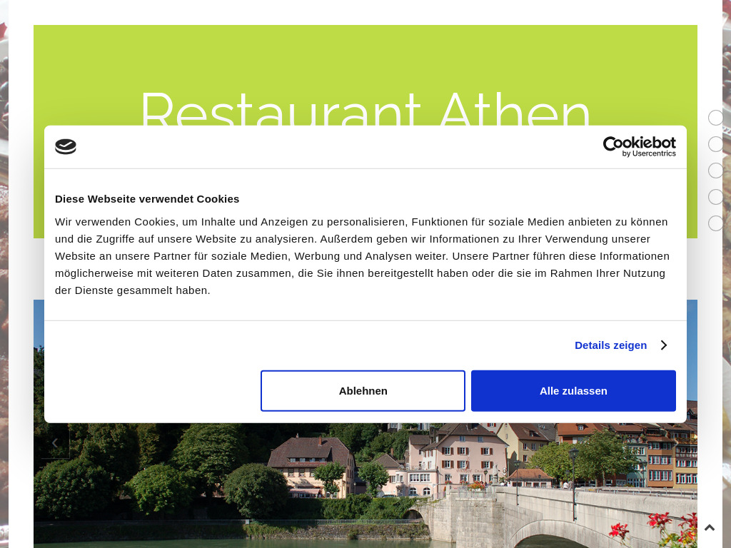 Website von Restaurant Athen in Laufenburg
