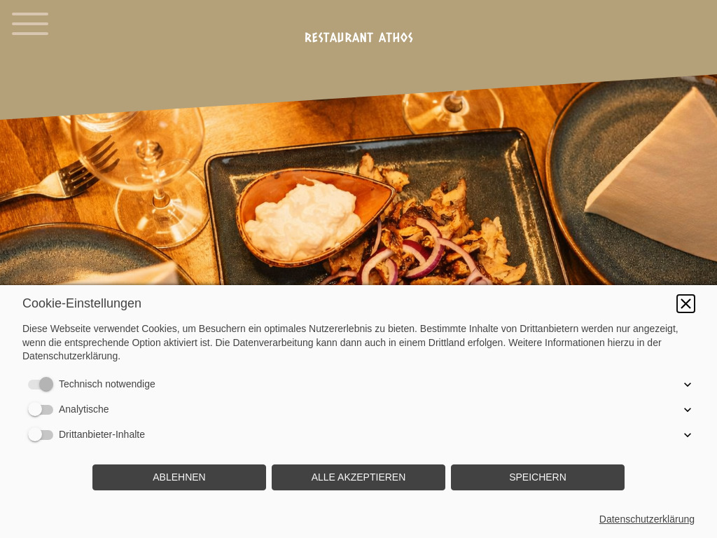 Website von Restaurant Athos in Zerbst