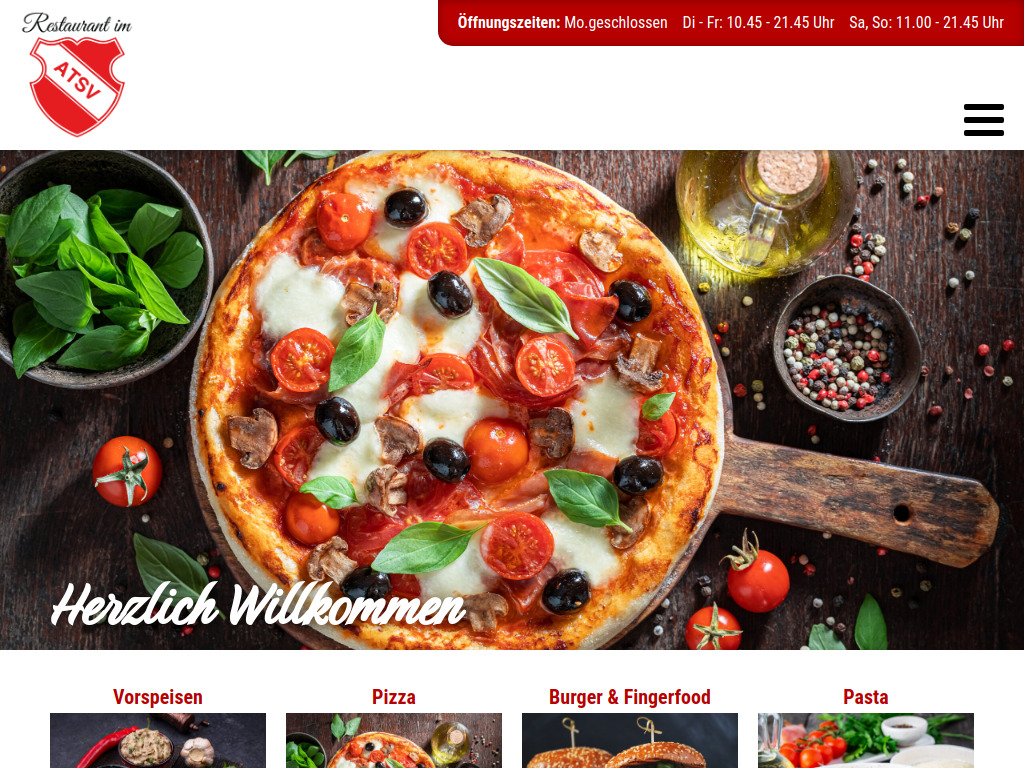 Website von Restaurant im ATSV in Erlangen