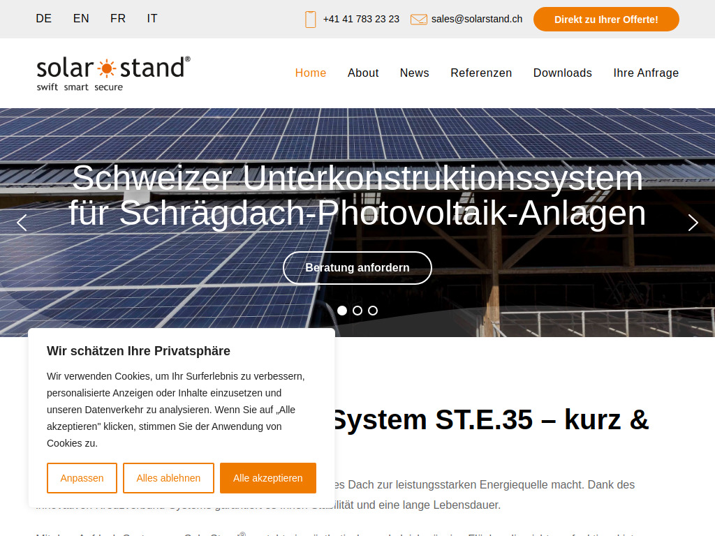 Website von Solarteam AG in Udligenswil