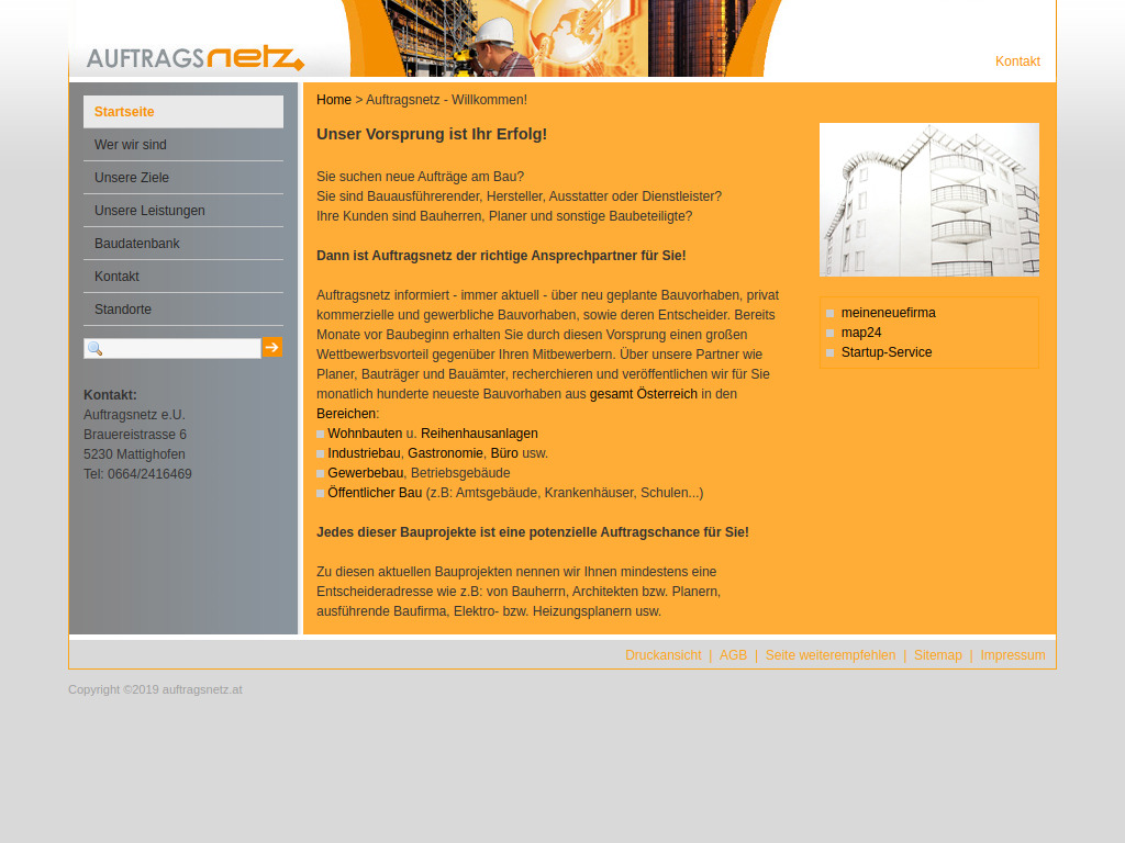 Website von Auftragsnetz e.U. in Mattighofen