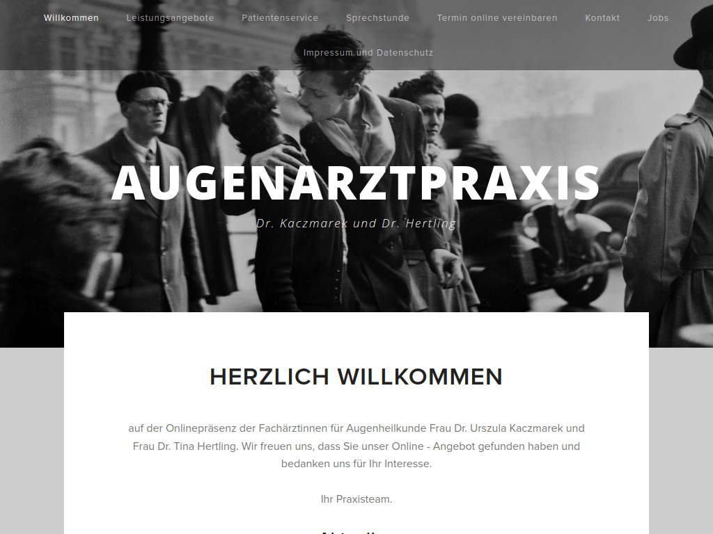 Website von Augenarztpraxis Dr. Kaczmarek und Dr. Hertling in Berlin