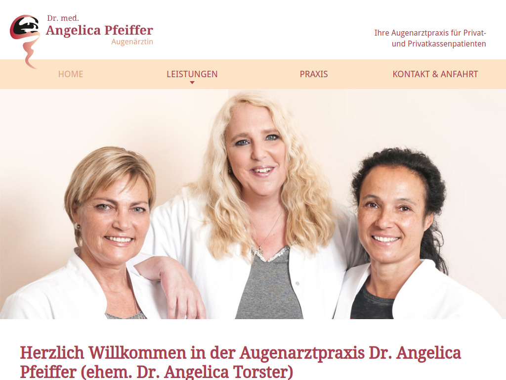 Website von Augenarztpraxis Dr. med. Angelica Pfeiffer in Pullach im Isartal