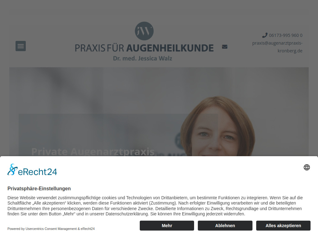 Website von Private Augenarztpraxis Kronberg Dr. med. Jessica Walz in Kronberg im Taunus