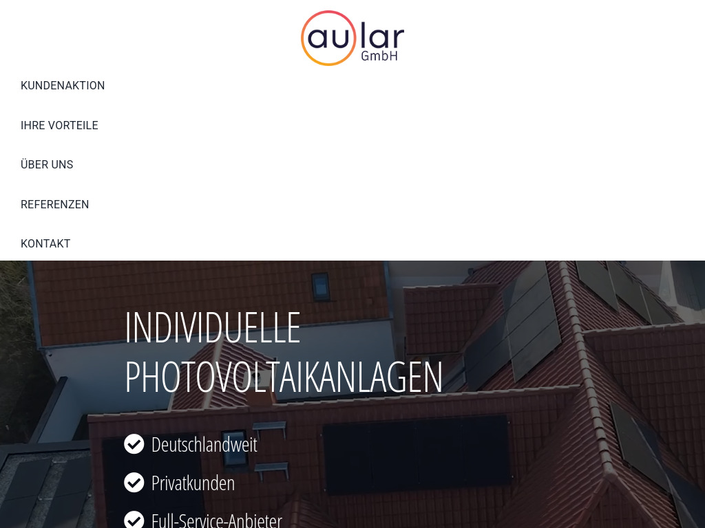 Website von aular Solar in Bielefeld