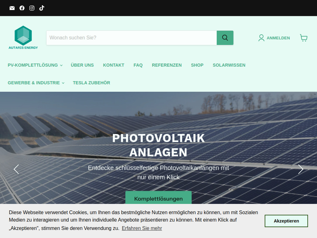 Website von Autaris Energy UG (haftungsbeschränkt) in Ahnsbeck