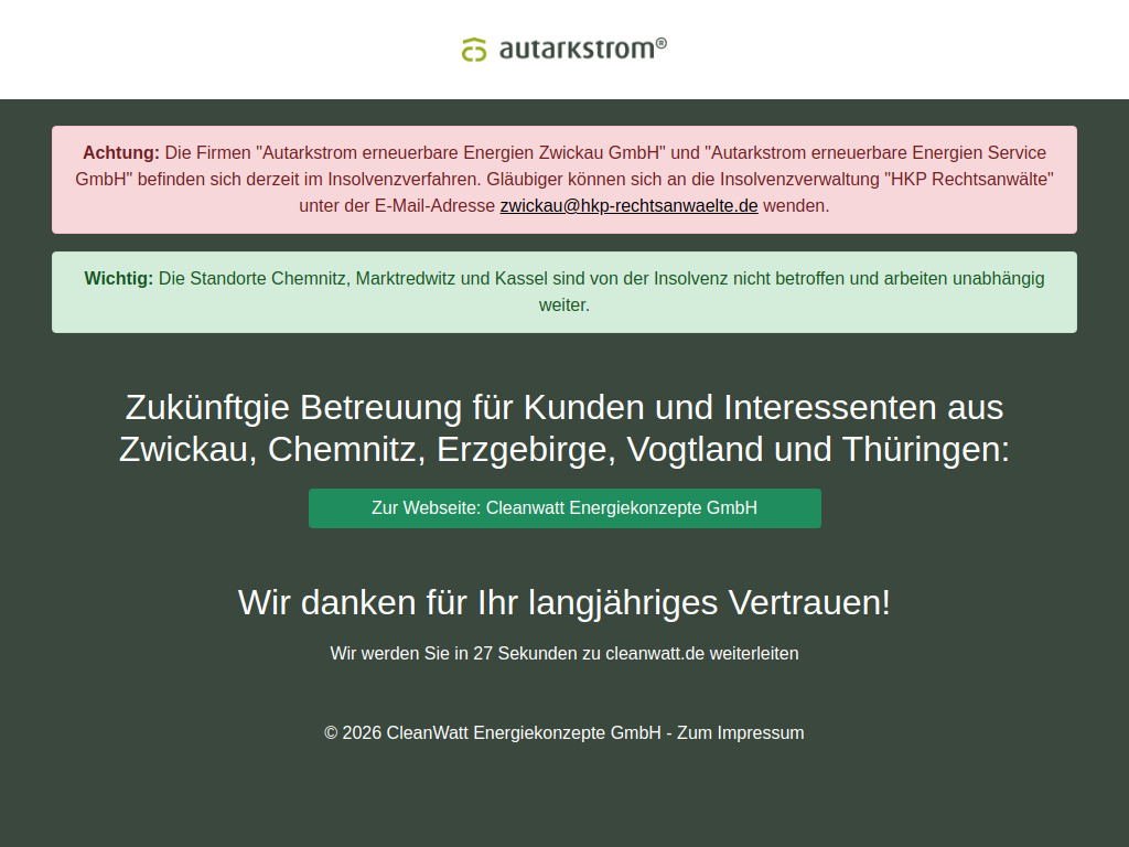 Website von Insolvenzverfahren & Standorte