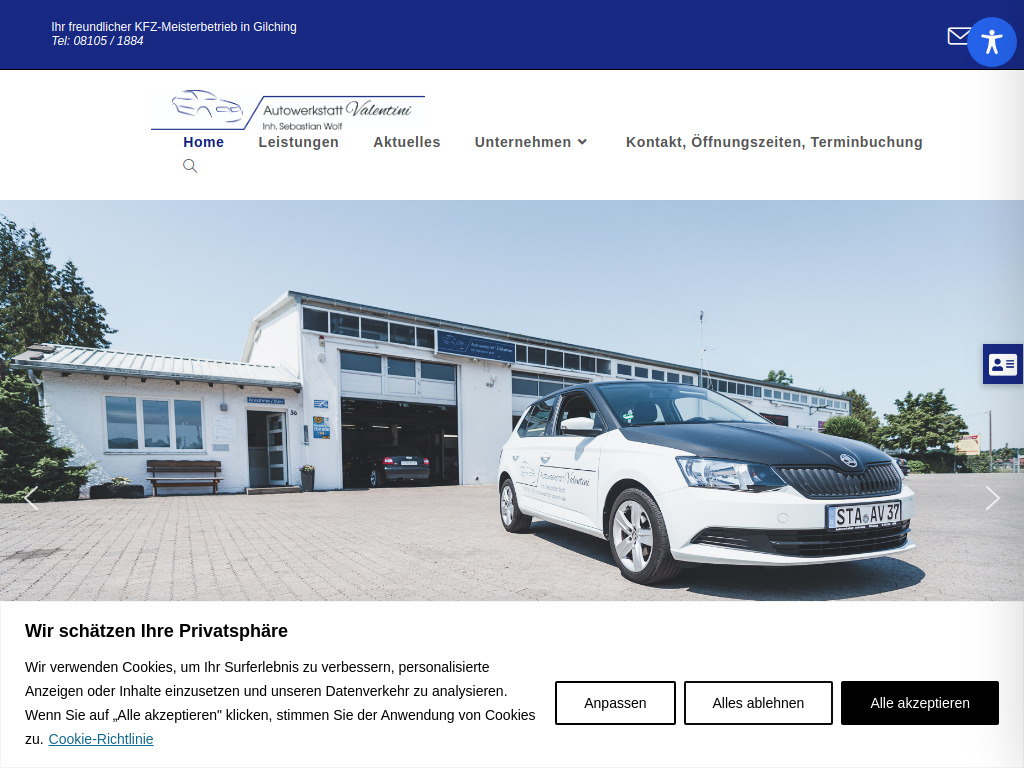 Website von Autowerkstatt Valentini in Gilching