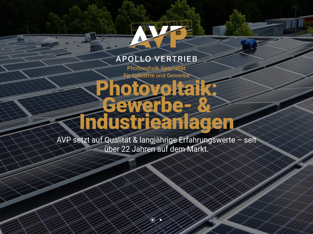 Website von Apollo Vertrieb Photovoltaik GmbH in Stutensee