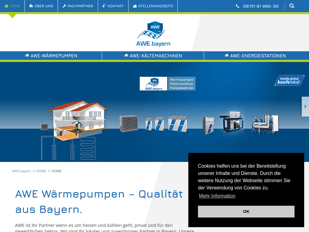 Website von HOME - Wärmepumpen