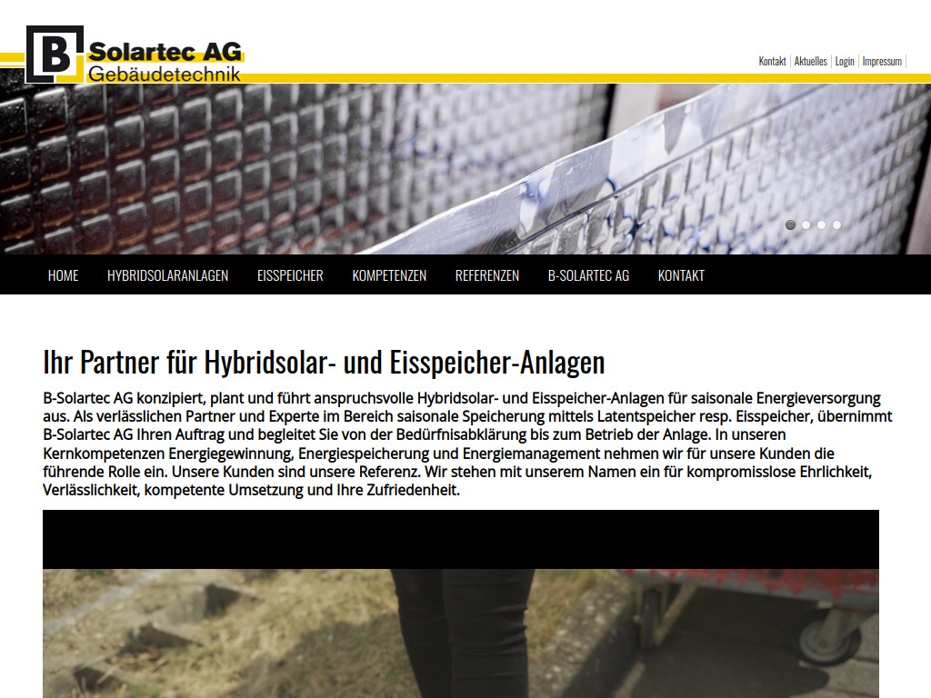 Website von B-Solartec AG in Schwarzenburg