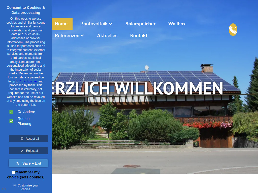 Website von BAK Solar GmbH in Trochtelfingen