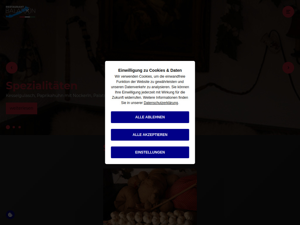 Website von Restaurant Balaton in Halle (Saale)