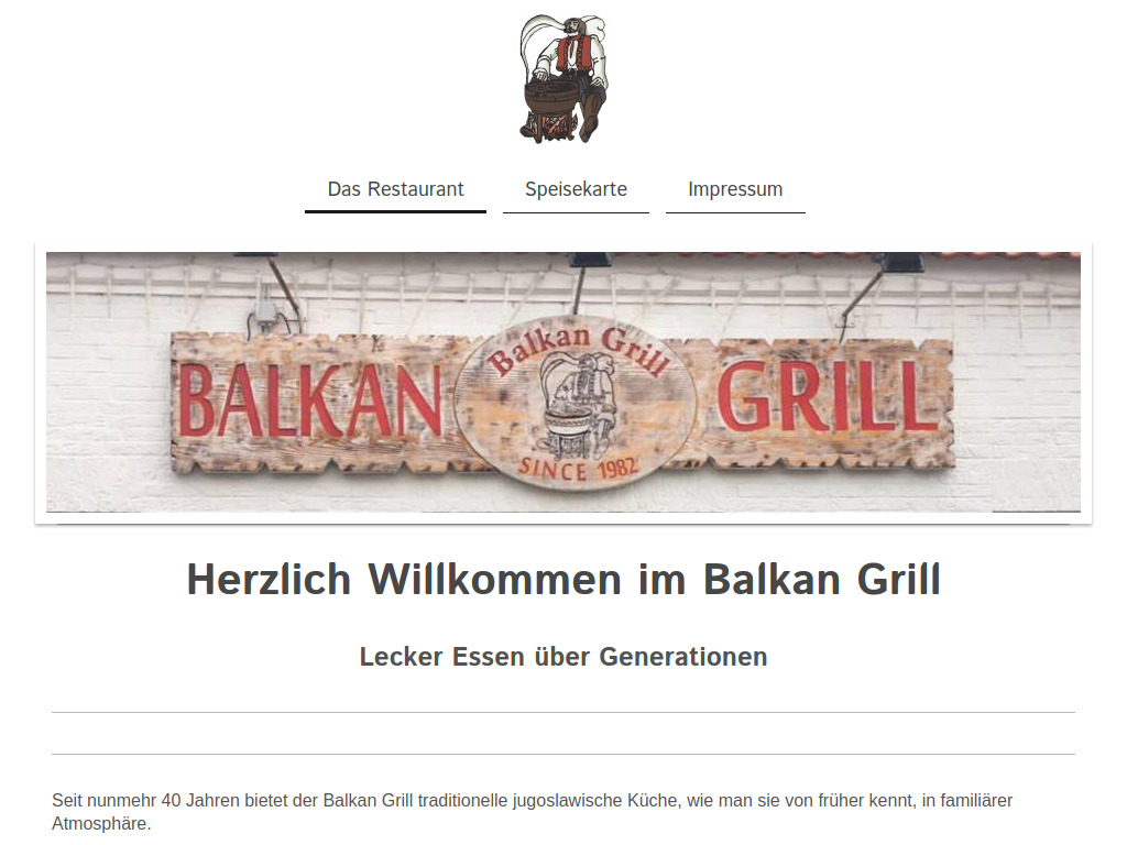 Website von Balkan Grill in Hage