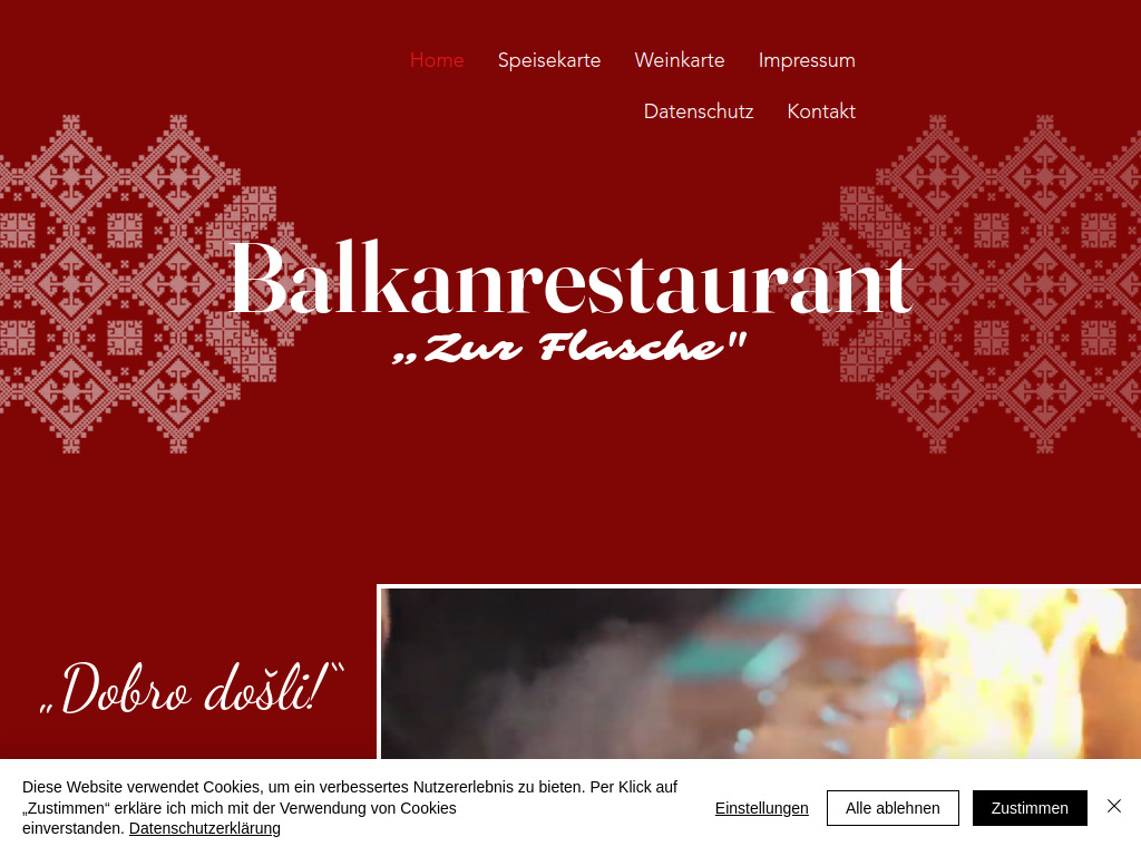 Website von Balkanrestaurant Zur Flasche in Bad Waldsee