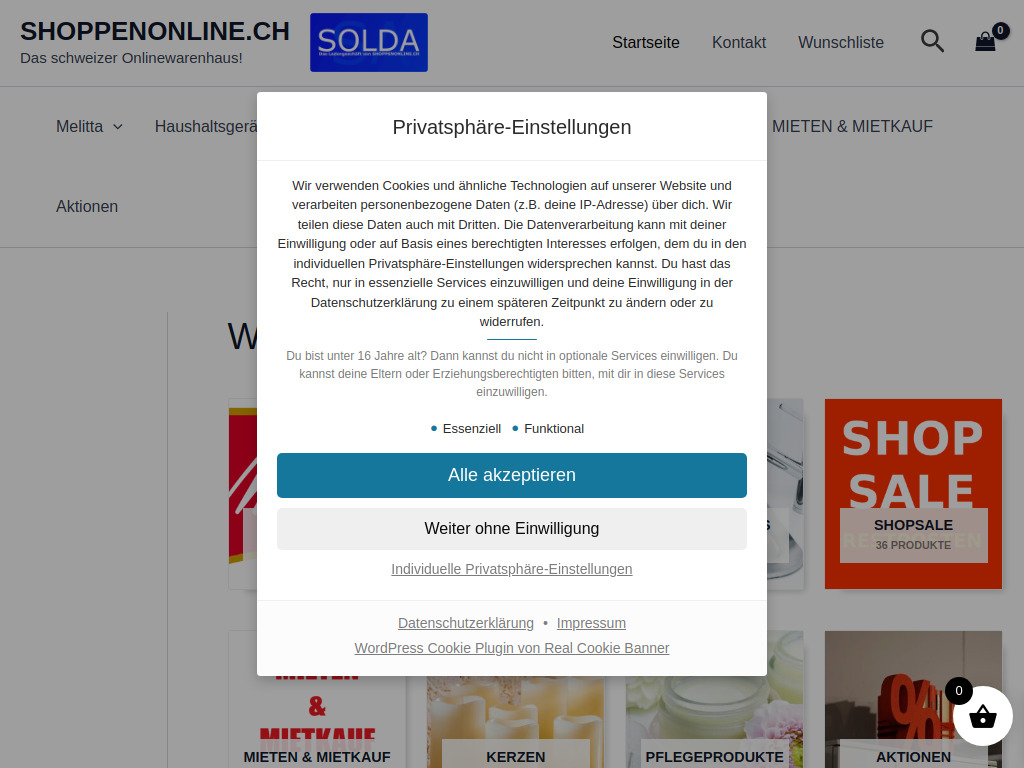 Website von Walter Hofer Shoppenonline.ch in Uffikon