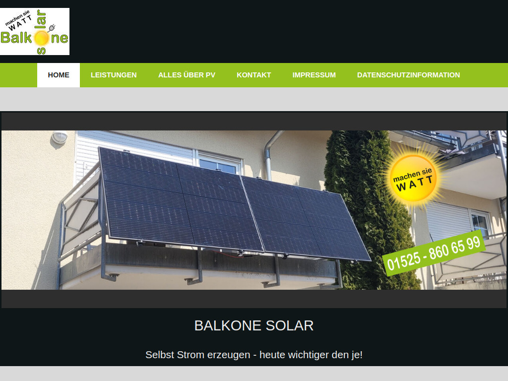 Website von Balkone Solar in Villingen-Schwenningen