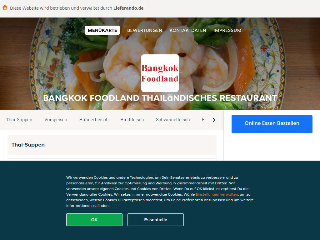 Website von bangkokfoodlandthailaendischesrestaurant.de
