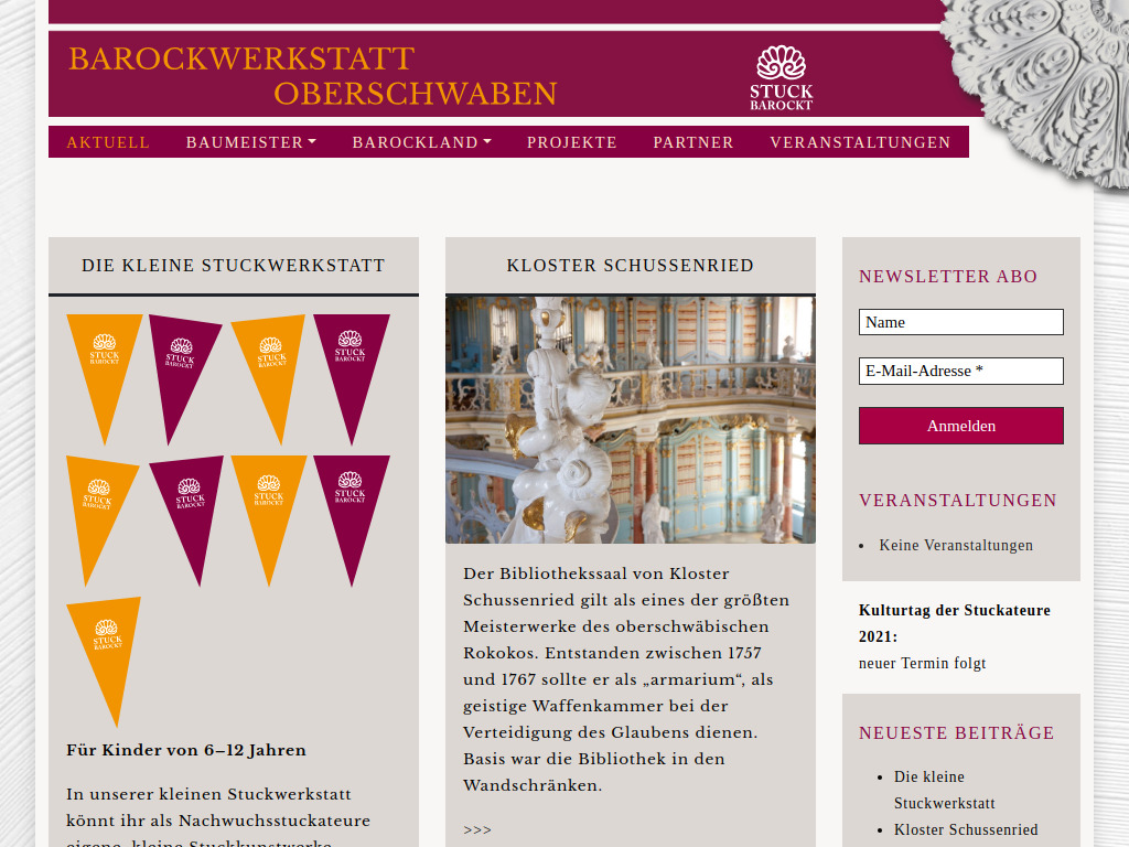 Website von Büro für Regionalkultur eG in Bad Schussenried