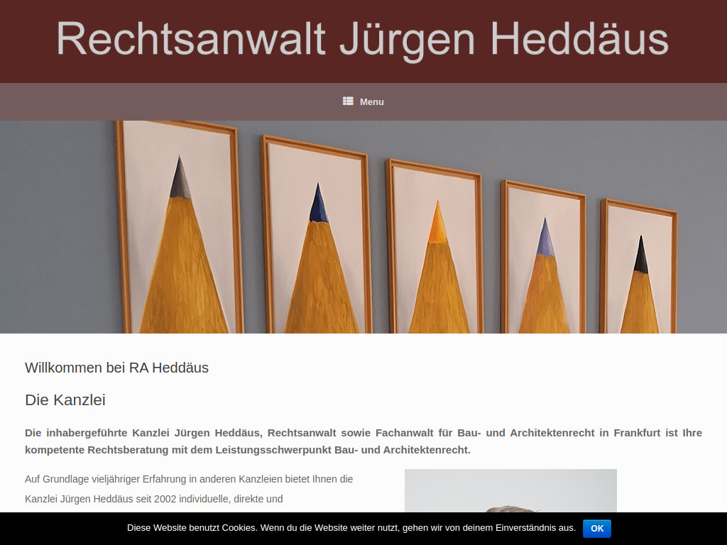 Website von Jürgen Heddäus Rechtsanwalt in Frankfurt am Main