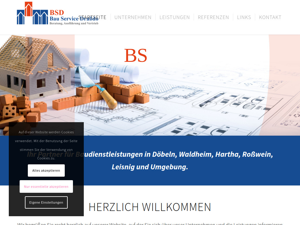 Website von Bau Service Draßdo in Döbeln