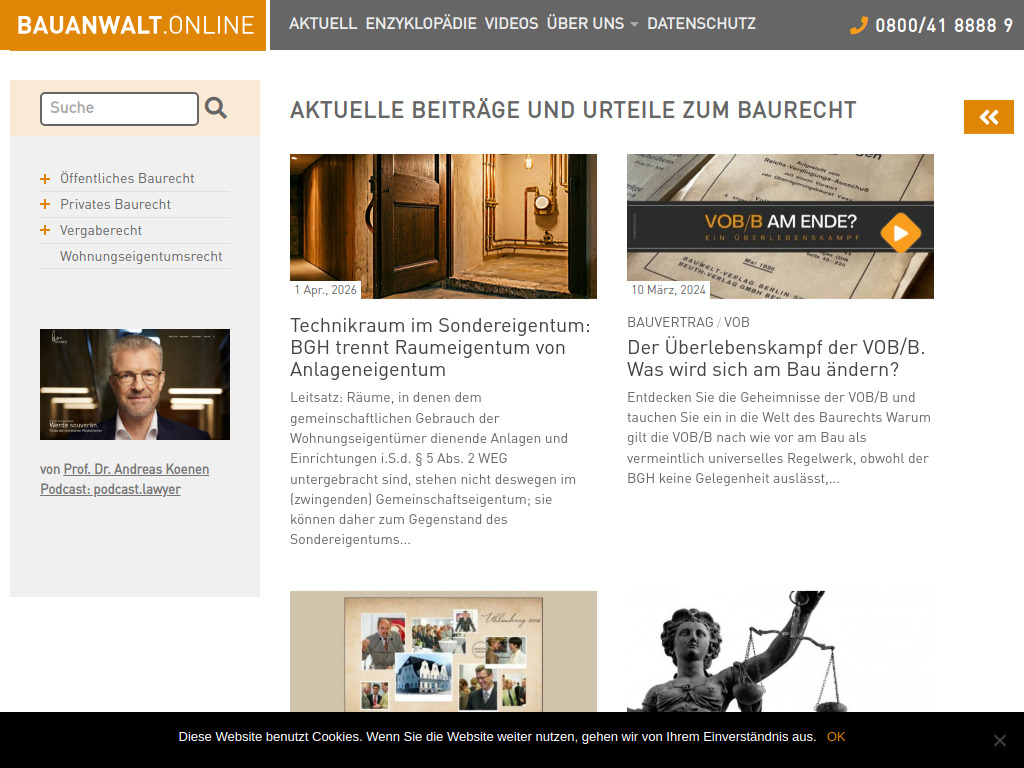 Website von BAUANWALT.ONLINE in Münster