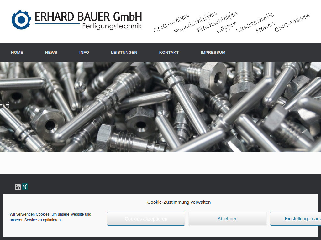 Website von Erhard Bauer GmbH in Bad Ditzenbach