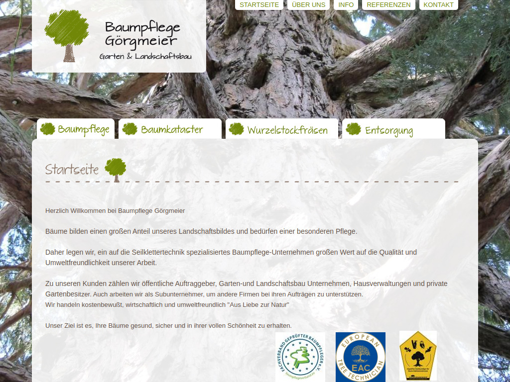 Website von Baumpflege Görgmeier in Waging am See