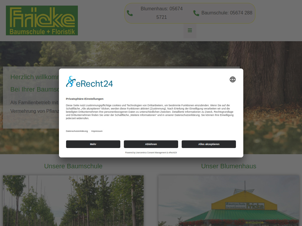 Website von Baumschule Fricke GbR in Grebenstein
