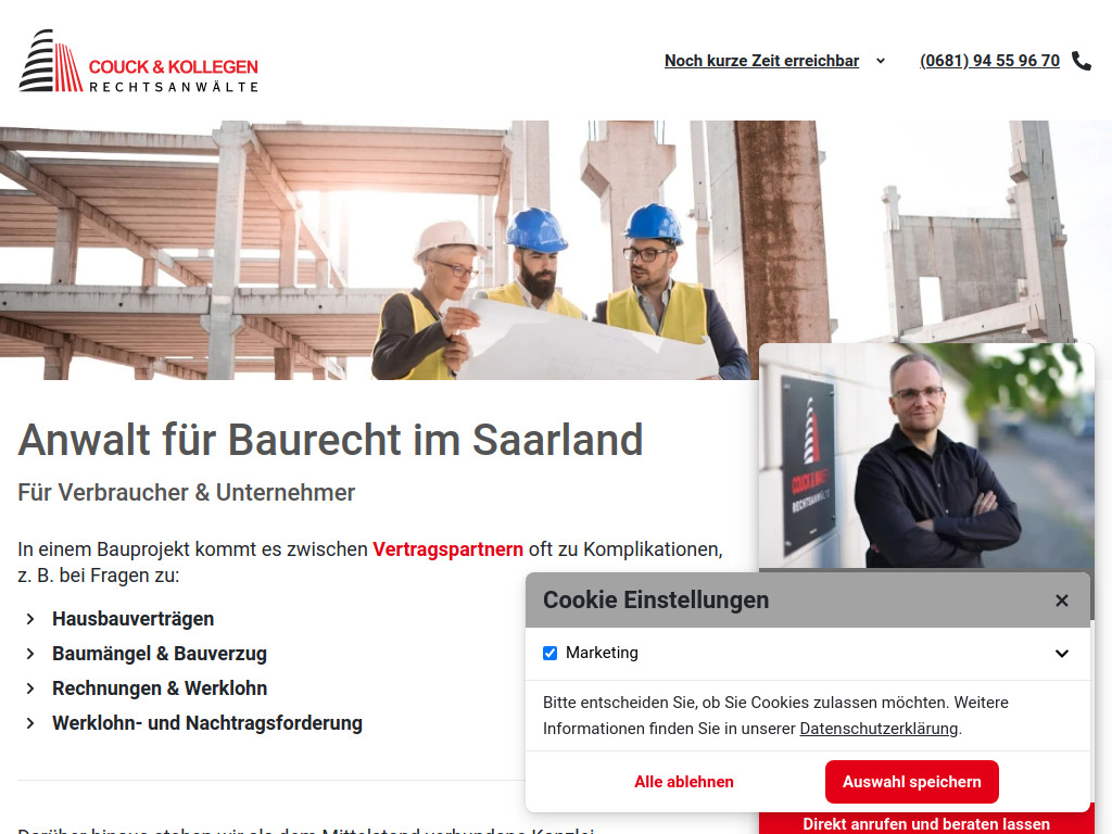 Website von Rechtsanwalt Michael Couck