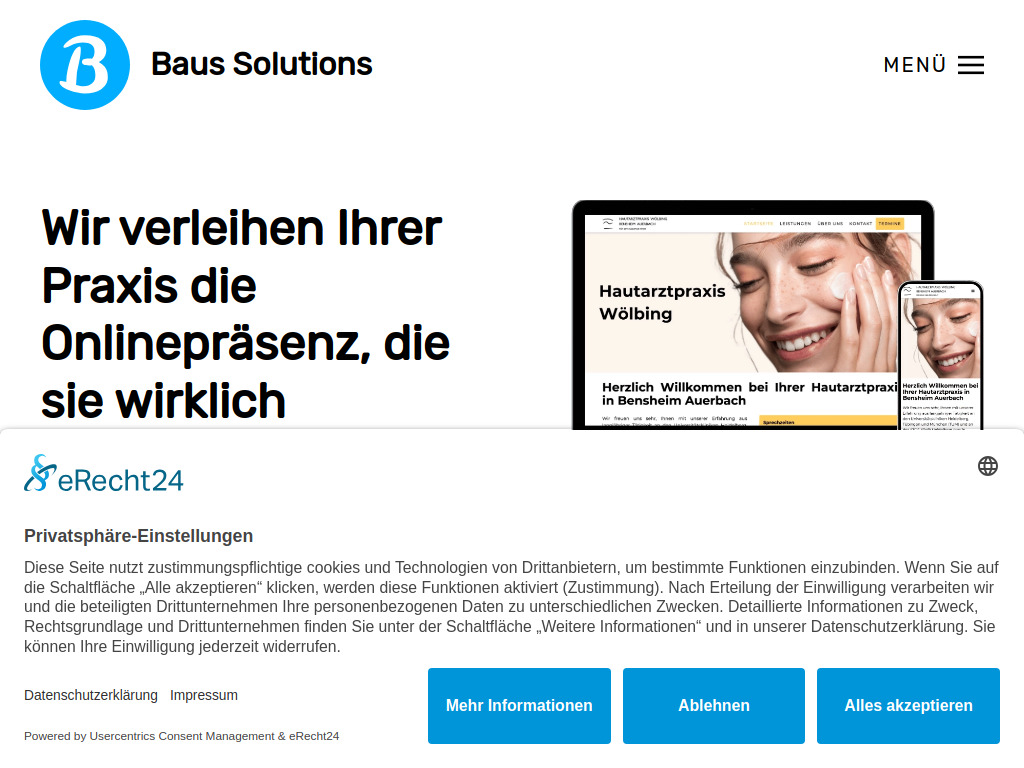 Website von Baus Solutions in Darmstadt