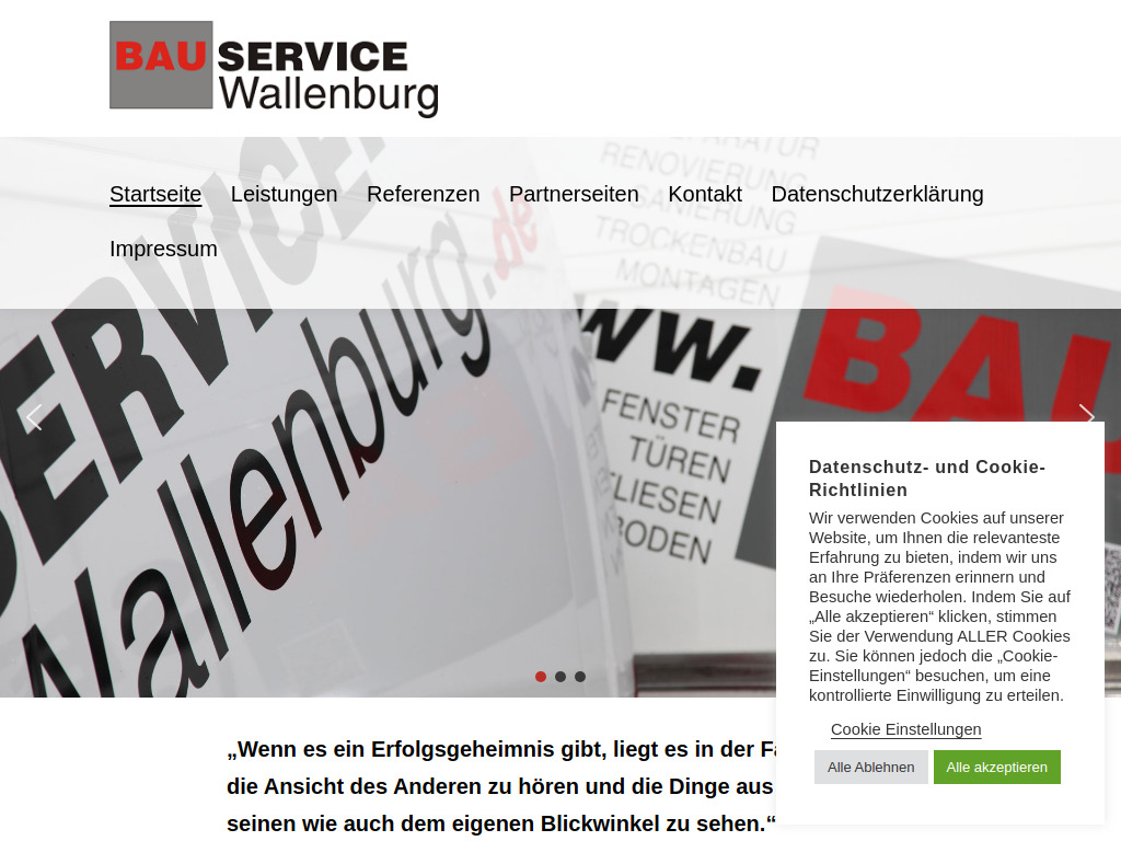 Website von Bauservice Wallenberg in Cottbus