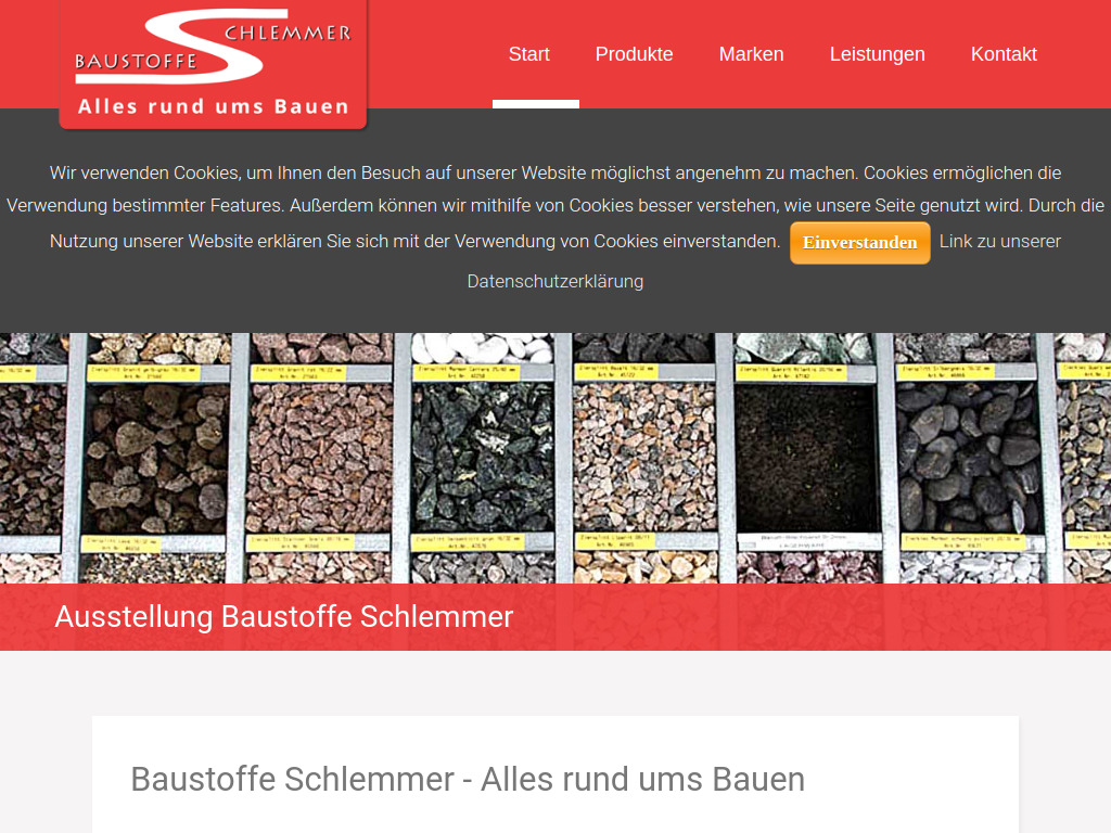 Website von Baustoffe Schlemmer GmbH & Co.KG in Erlangen