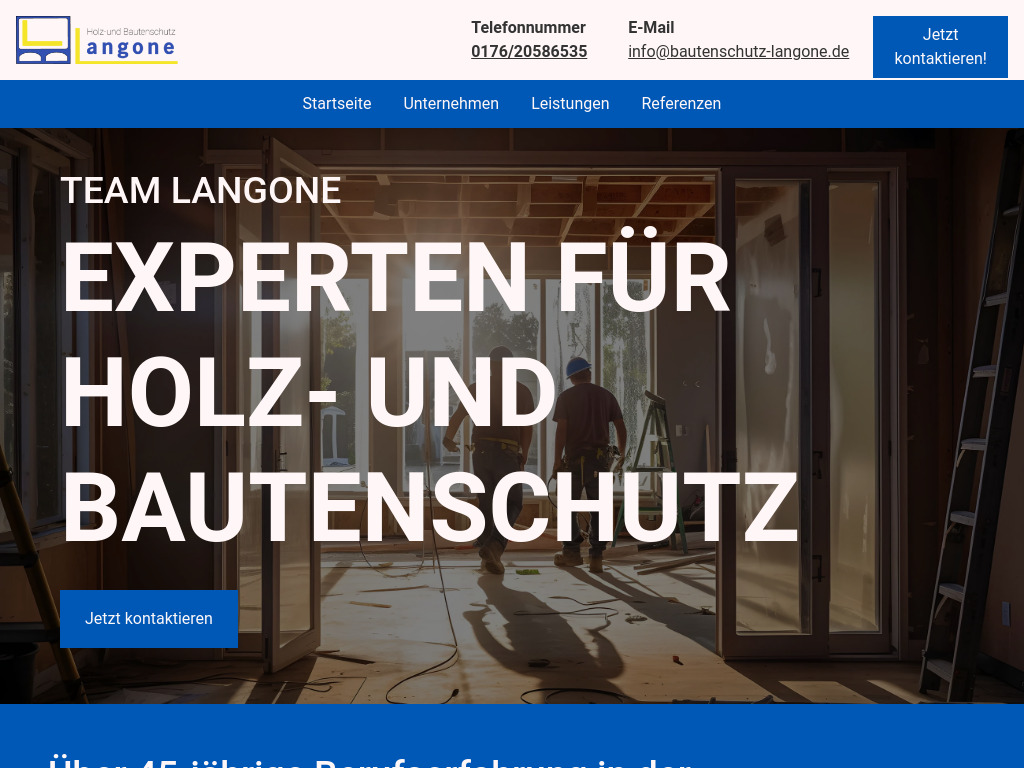 Website von Bautenschutz Langone in Stuttgart