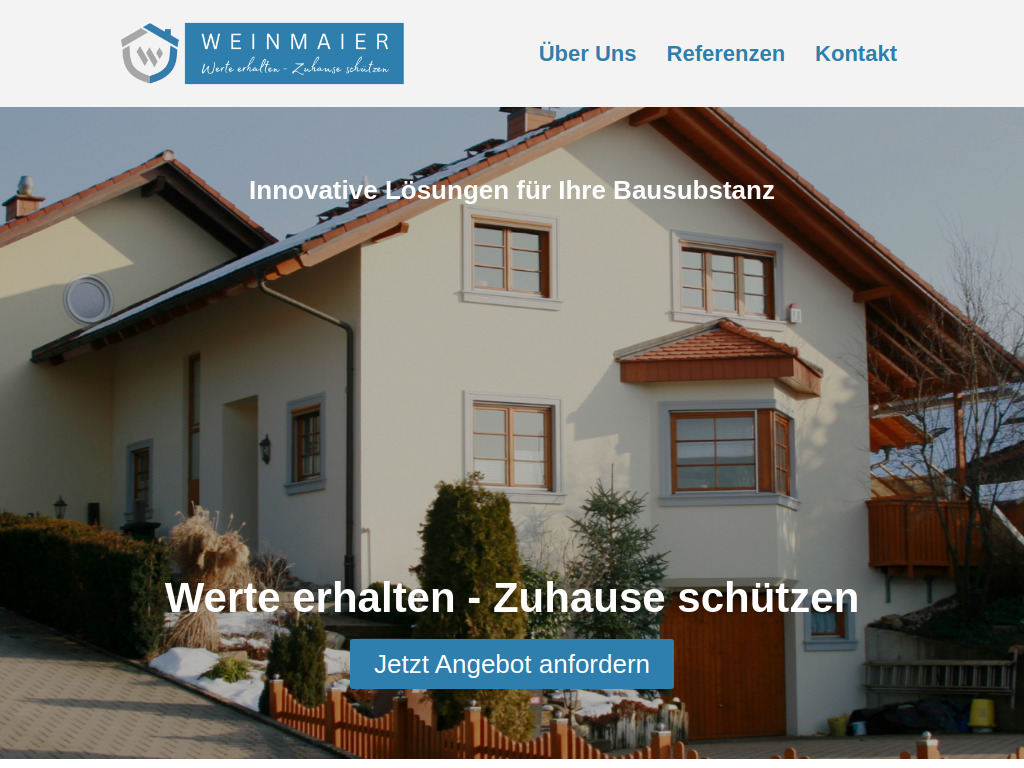 Website von Maler Weinmaier in Reischach