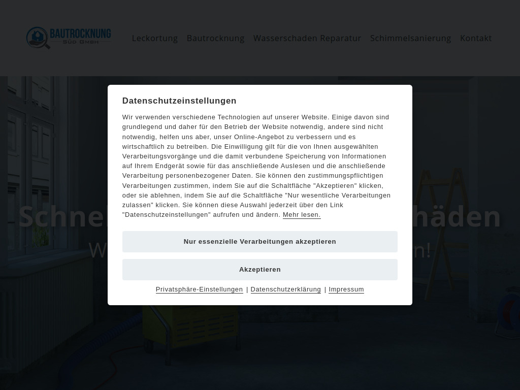 Website von Bautrocknung Süd GmbH in Pfaffenhausen