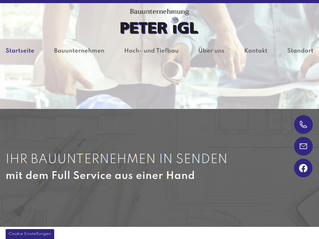 Website von Bauunternehmen Peter Igl GmbH in Senden