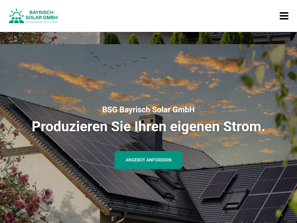 Website von BSG Bayrisch Solar GmbH in Dachau