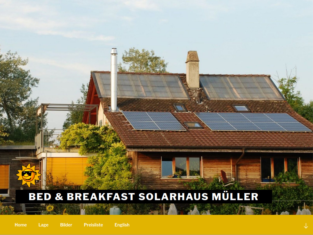 Website von Bed & Breakfast Solarhaus Müller