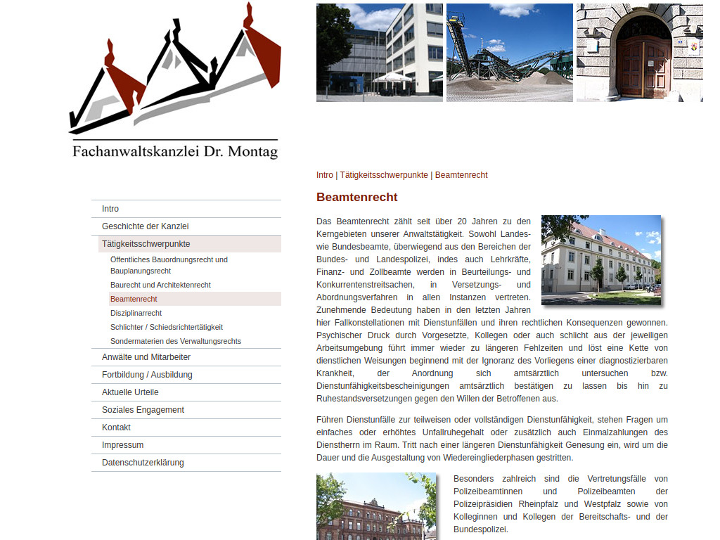 Website von Fachanwaltskanzlei Dr. Montag in Kaiserslautern
